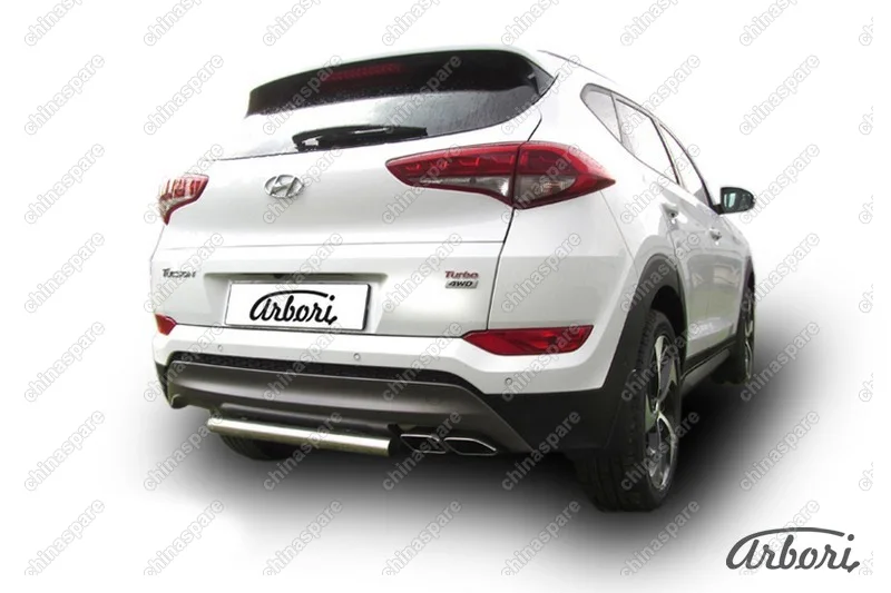 AFZDAHT4WD1508 Защита заднего бампера d57 короткая Arbori нерж. сталь для HYUNDAI Tucson 2015-2018