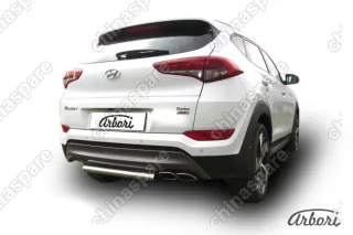 AFZDAHT4WD1508 Защита заднего бампера d57 короткая Arbori нерж. сталь для HYUNDAI Tucson 2015-2018