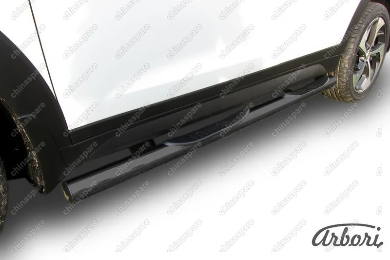 AFZDAHT4WD1506B Защита порогов d76 с проступями Arbori черн. для HYUNDAI Tucson 2015-2018