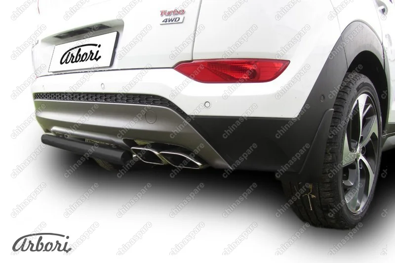 AFZDAHT4WD1508B Защита заднего бампера d57 короткая Arbori черн. для HYUNDAI Tucson 2015-2018