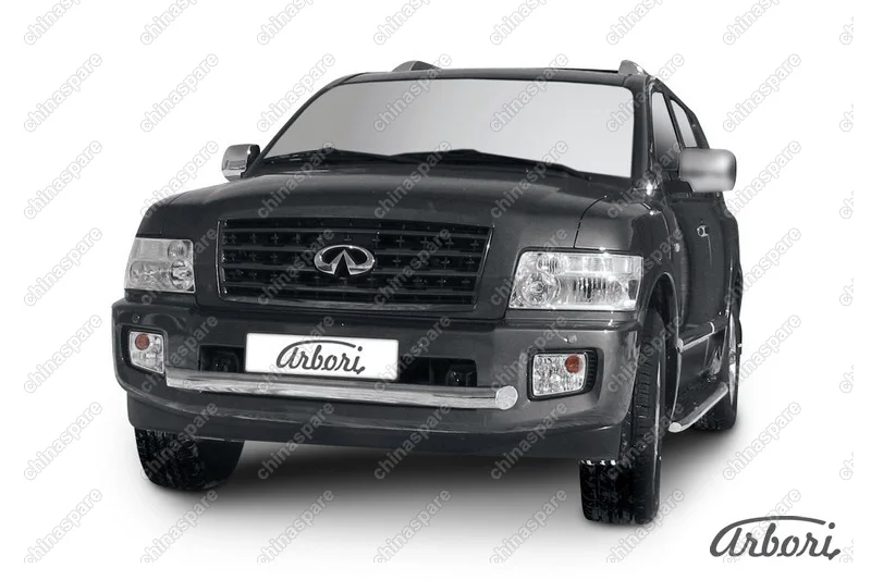 Защита переднего бампера d76 Arbori нерж. сталь для Infiniti QX-56 2004-2010