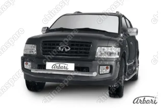 Защита переднего бампера d76 Arbori нерж. сталь для Infiniti QX-56 2004-2010