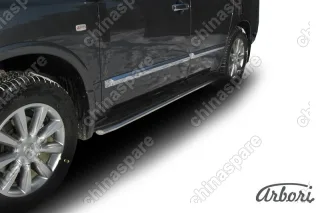 Защита штатного порога d42 Arbori нерж. сталь для Infiniti QX-56 2004-2010