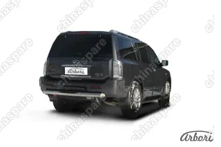 Защита заднего бампера d76 c проступями Arbori нерж. сталь для Infiniti QX-56 2004-2010