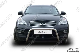 Кенгурятник d57 низкий  "мини" Arbori нерж. сталь для Infiniti EX-35 2008-2013