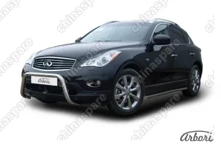 Кенгурятник d57 низкий  "мини" Arbori нерж. сталь для Infiniti EX-35 2008-2013