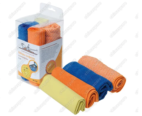 Набор салфеток из микрофибры в блистере 4 шт. (30х30 см)