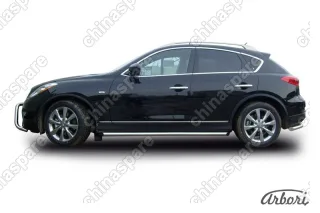 Защита порогов d57 с гибами  Arbori нерж. сталь для Infiniti EX-35 2008-2013
