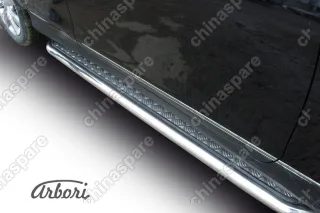 Защита порогов d57 с листом  Arbori нерж. сталь для Infiniti EX-35 2008-2013