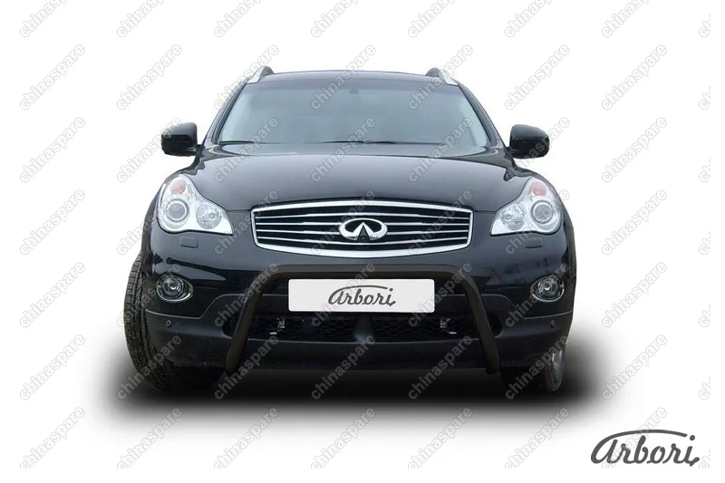 Кенгурятник d57 низкий  "мини" Arbori черн. для Infiniti EX-35 2008-2013