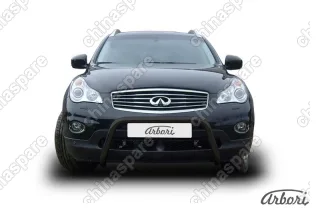Кенгурятник d57 низкий  "мини" Arbori черн. для Infiniti EX-35 2008-2013