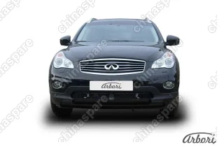 Защита переднего бампера d57+d57 двойная   Arbori черн. для Infiniti EX-35 2008-2013