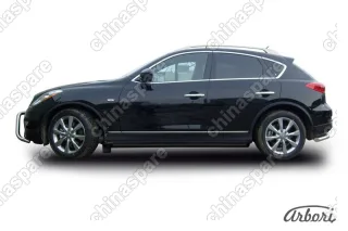Защита порогов d57 с гибами  Arbori черн. для Infiniti EX-35 2008-2013
