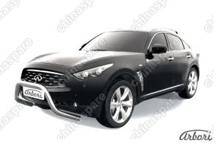 Кенгурятник d76 низкий "мини" Arbori нерж. сталь для Infiniti FX-35; FX50 2008-2013