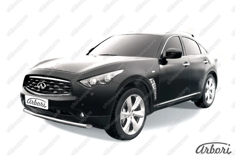 Защита переднего бампера d76 Arbori нерж. сталь для Infiniti FX-35; FX50 2008-2013
