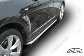 Защита порогов d57 с листом  Arbori нерж. сталь для Infiniti FX-35; FX50 2008-2013