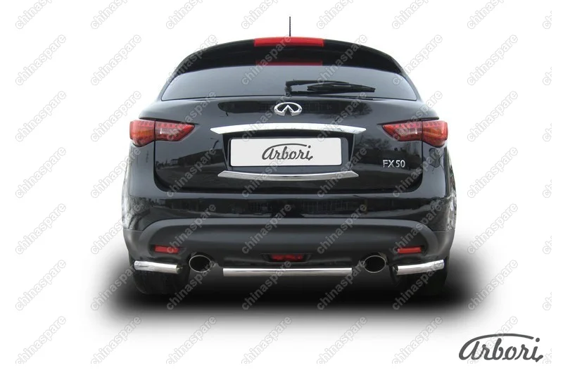 Защита заднего бампера d57 Arbori нерж. сталь для Infiniti FX-35; FX50 2008-2013