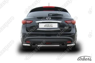 Защита заднего бампера d57 Arbori нерж. сталь для Infiniti FX-35; FX50 2008-2013