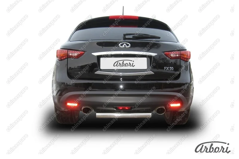 Защита заднего бампера d76 Arbori нерж. сталь для Infiniti FX-35; FX50 2008-2013
