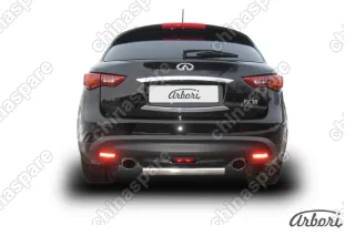 Защита заднего бампера d76 Arbori нерж. сталь для Infiniti FX-35; FX50 2008-2013