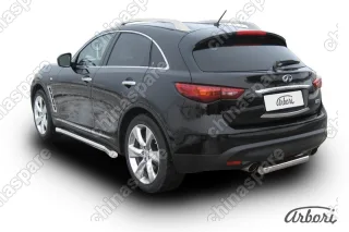 Защита заднего бампера d76 Arbori нерж. сталь для Infiniti FX-35; FX50 2008-2013