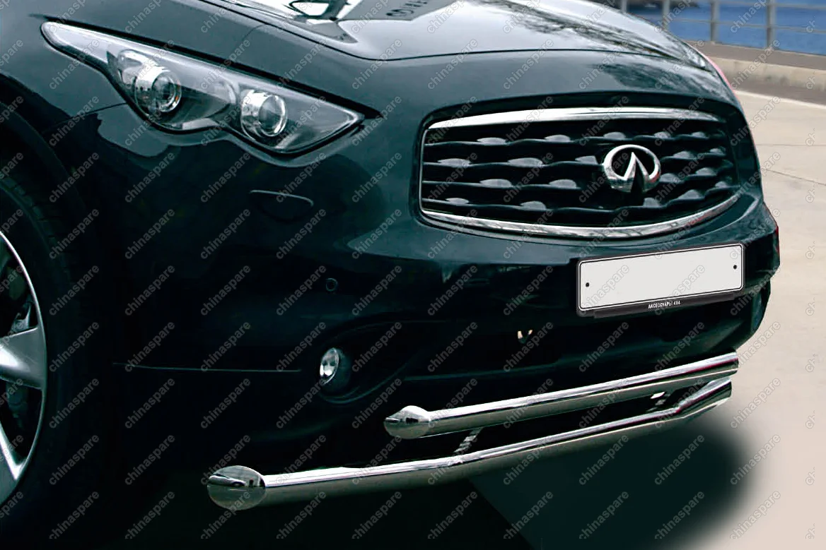 Защита переднего бампера d 76/60 двойная "Infiniti FX 35/50' 2008-
