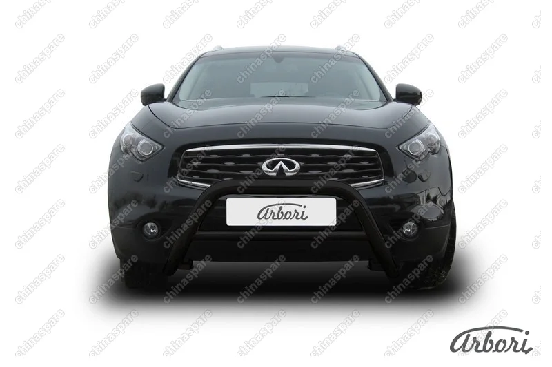 Кенгурятник d76 низкий   Arbori черн. для Infiniti FX-35; FX50 2008-2013