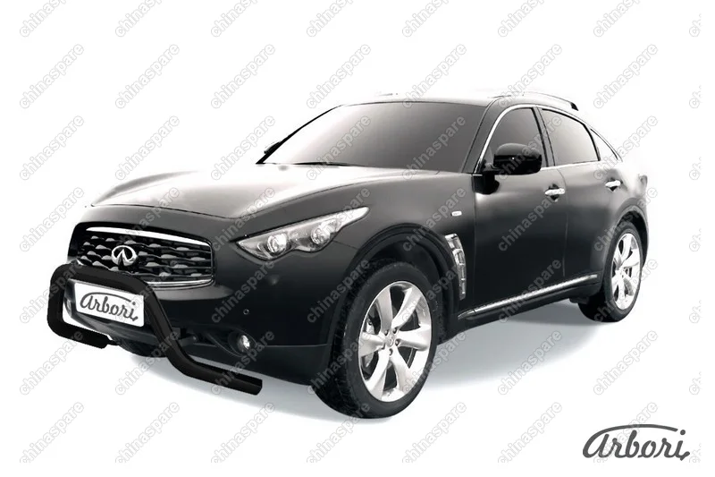 Кенгурятник d76 низкий "мини" Arbori черн. для Infiniti FX-35; FX50 2008-2013