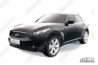 Защита переднего бампера d76 Arbori черн. для Infiniti FX-35; FX50 2008-2013