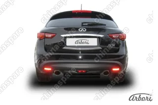 Защита заднего бампера d76 Arbori черн. для Infiniti FX-35; FX50 2008-2013
