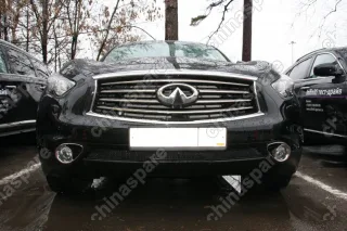 Сетка на бампер внешняя для INFINITI QX70 3,7 л. 2014->, черн., 15 мм