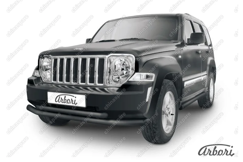 AFZDAJCH1201B Защита переднего бампера d76+d57 Arbori черн. для Jeep CHEROKEE KK 2007-2012