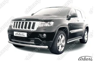 AFZDAJGCH02 Защита переднего бампера d76 радиусная  Arbori нерж. сталь для JEEP Grand Cherokee 2011-2013