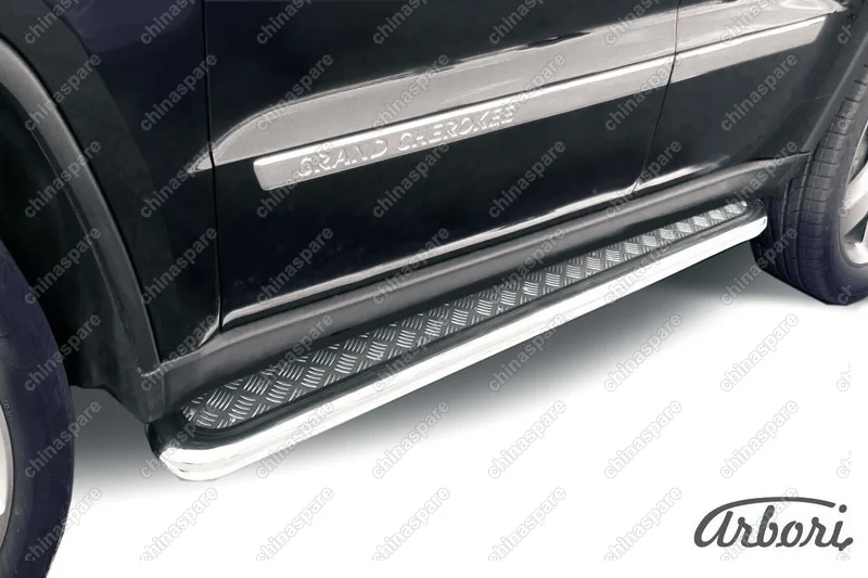 AFZDAJGCH07 Защита порогов d57 с листом усиленная Arbori нерж. сталь для JEEP Grand Cherokee 2011-2013