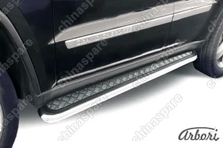 AFZDAJGCH07 Защита порогов d57 с листом усиленная Arbori нерж. сталь для JEEP Grand Cherokee 2011-2013