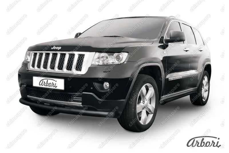 AFZDAJGCH02B Защита переднего бампера d76 радиусная  Arbori черн. для JEEP Grand Cherokee 2011-2013