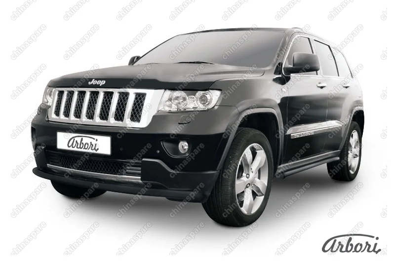 AFZDAJGCH04B Защита переднего бампера d57 радиусная  Arbori черн. для JEEP Grand Cherokee 2011-2013