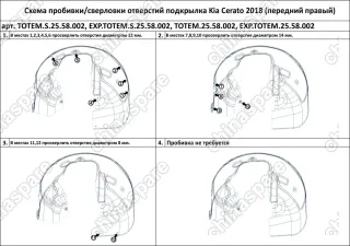 TOTEMS2558002 Подкрылок с шумоизоляцией KIA Cerato, 2018-> (передний правый)