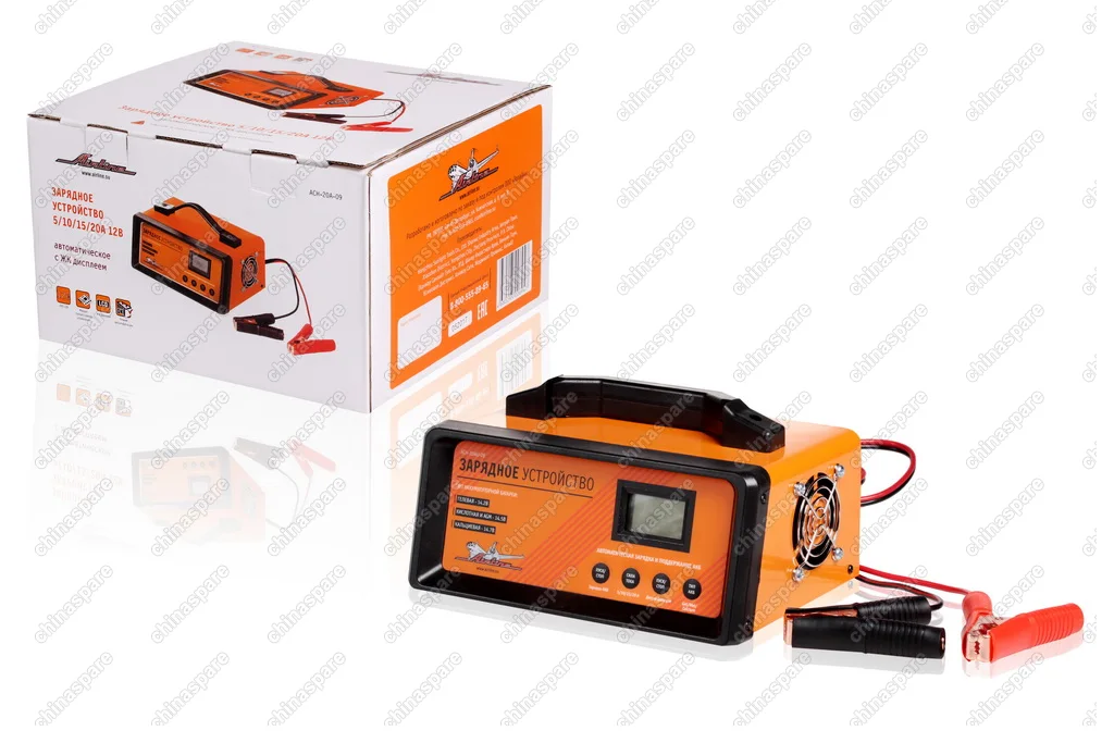 Зарядное устройство 5/10/15/20А 12В, автоматическое LCD дисплей, импульсное