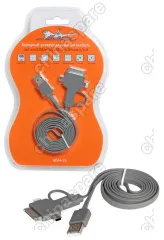 Зарядный универсальный датакабель 4 в 1 miniUSB/microUSB/для IPhone 4/5/6