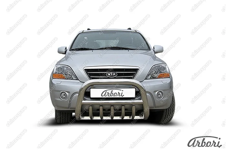 AFZDAKSR01 Кенгурятник d76 низкий с защитой картера Arbori нерж. сталь для Kia SORENTO 2006-2011