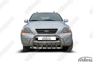 AFZDAKSR03 Кенгурятник d57 низкий c защитой картера Arbori нерж. сталь для Kia SORENTO 2006-2011