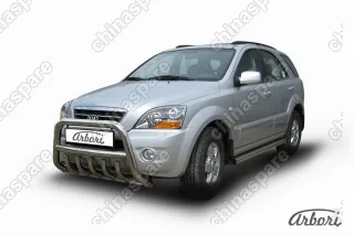 AFZDAKSR03 Кенгурятник d57 низкий c защитой картера Arbori нерж. сталь для Kia SORENTO 2006-2011