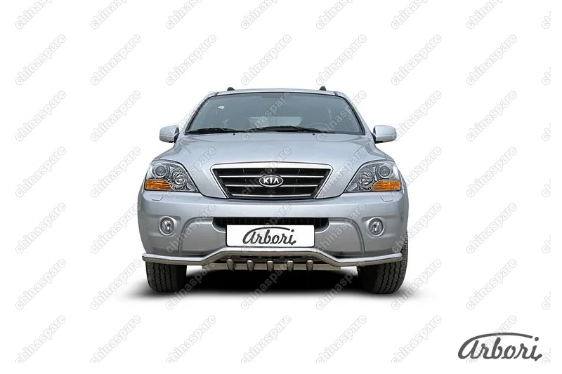 AFZDAKSR05 Защита переднего бампера d57 с защитой картера Arbori нерж. сталь для Kia SORENTO 2006-2011