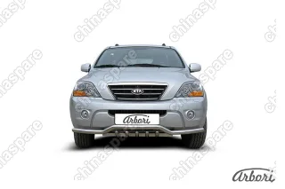 AFZDAKSR05 Защита переднего бампера d57 с защитой картера Arbori нерж. сталь для Kia SORENTO 2006-2011
