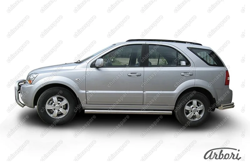 AFZDAKSR07 Защита порогов d76 труба  Arbori нерж. сталь для Kia SORENTO 2006-2011