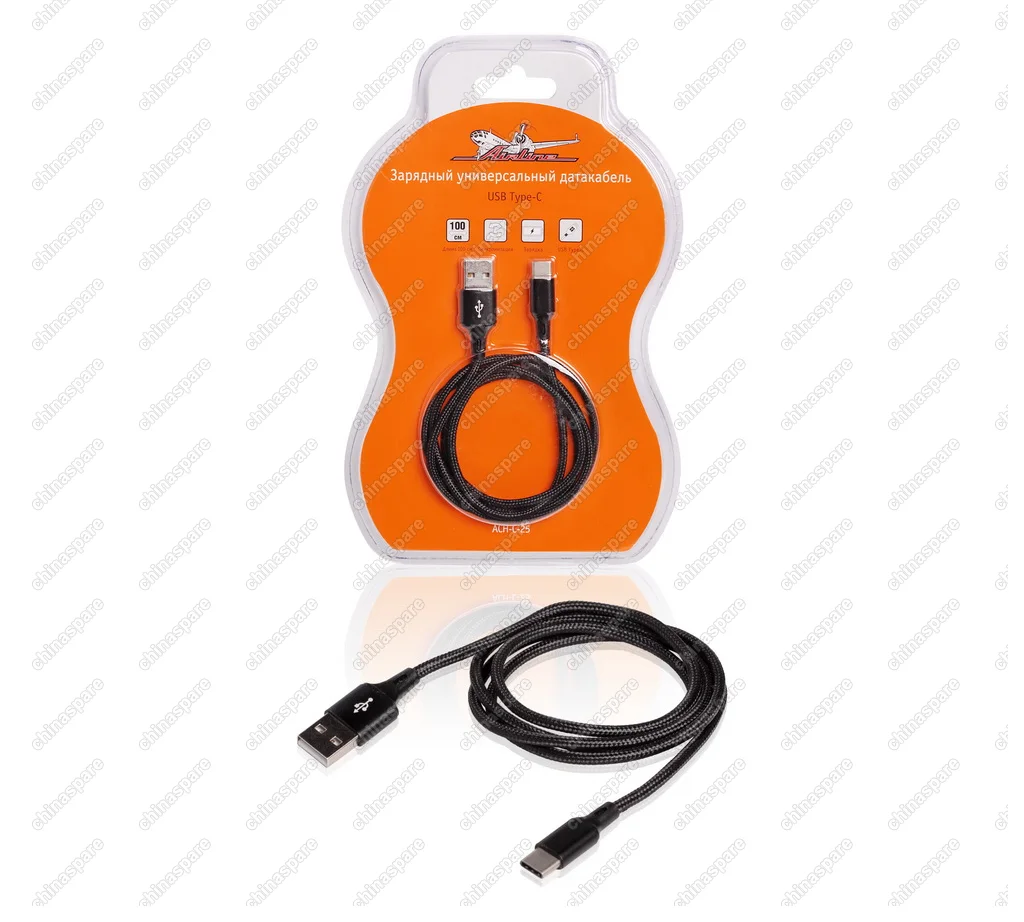 Зарядный универсальный датакабель USB Type-C нейлоновая оплётка