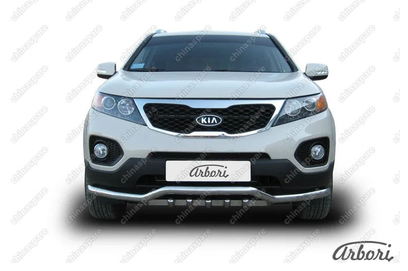 AFZDAKS1001 Защита переднего бампера d57 "волна" с защитой картера            Arbori нерж. сталь для Kia SORENTO 2010-2012