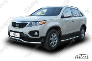 AFZDAKS1001 Защита переднего бампера d57 "волна" с защитой картера            Arbori нерж. сталь для Kia SORENTO 2010-2012