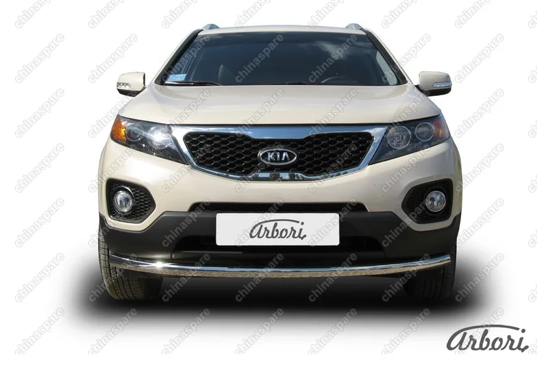 AFZDAKS1004 Защита переднего бампера d57 радиусная Arbori нерж. сталь для Kia SORENTO 2010-2012